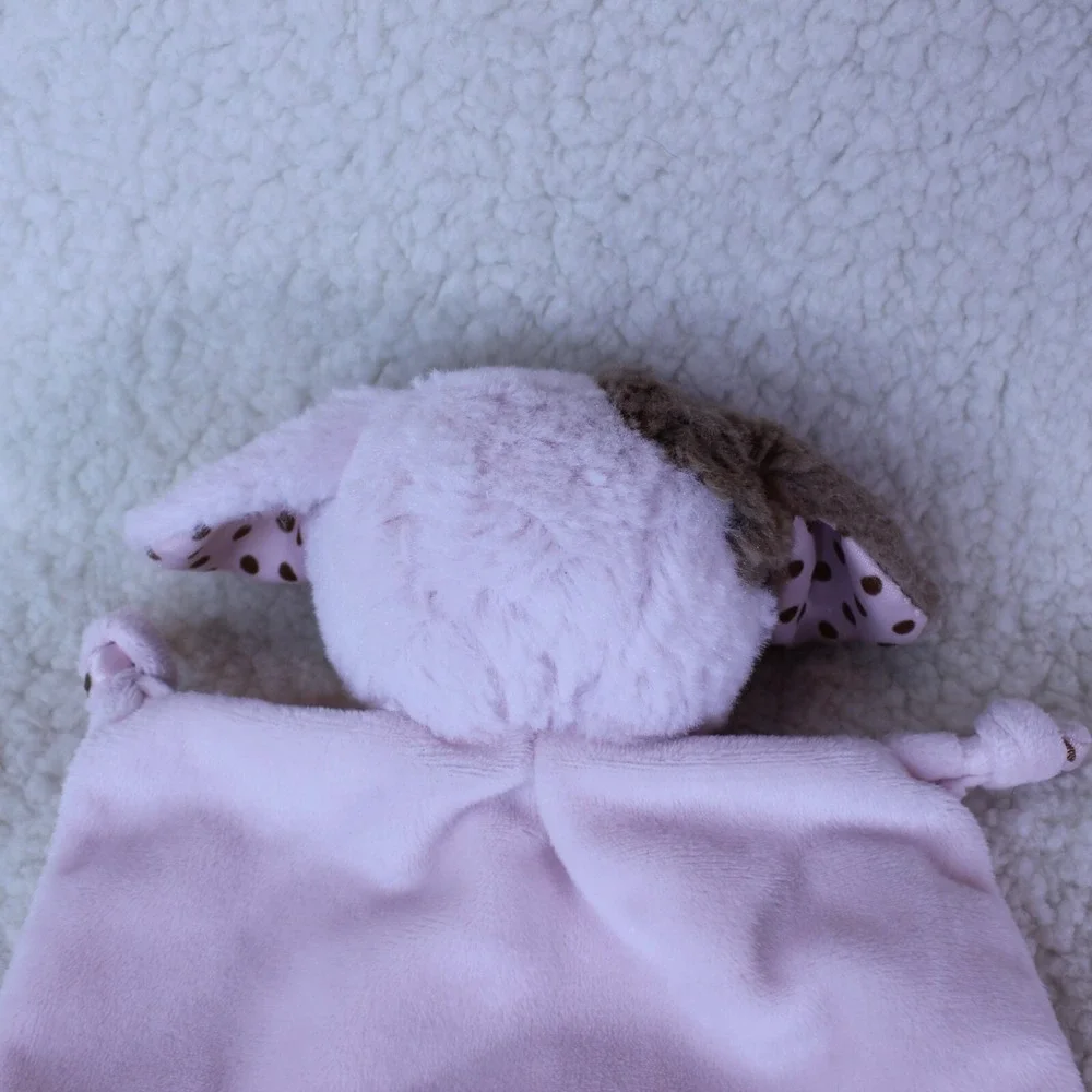LOVEY PUPPY Dog Bearington Pink Plush‎ SECURITY BLANKET 6.5